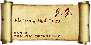 Járosy György névjegykártya